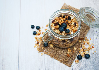 homemade granola in jar