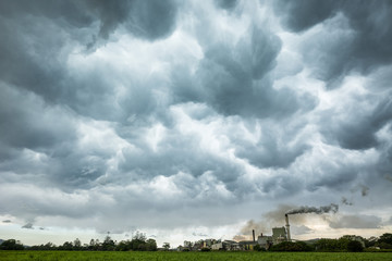Fototapeta na wymiar industry under storm clouds