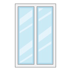 Facade window frame icon, cartoon style