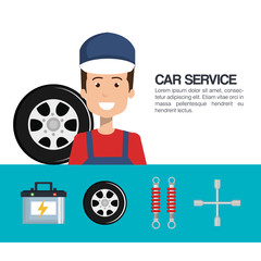 mechanic car service icons vector illustration design