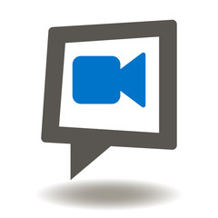 Video Chat Icon Vector. Speech Bubble Camera Illustration. Web Chatting Logo Symbol.