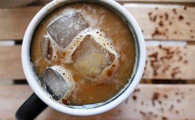 Coffee with ice cubes  