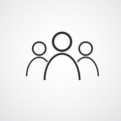 People icon. Group of humans sign. Team work symbol