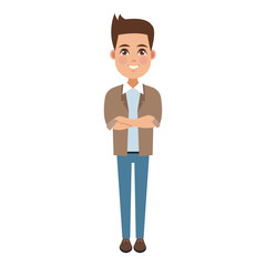 Young man cartoon icon vector illustration graphic design