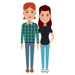 Young couple cartoon icon vector illustration graphic design