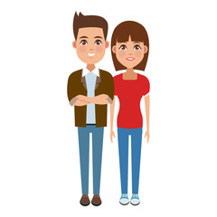 Young couple cartoon icon vector illustration graphic design