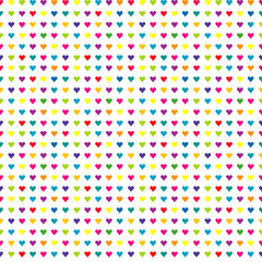 Colorful seamless pattern with simple hearts
