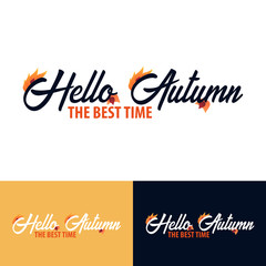 Autumn fall logo and Emblem. Vector Illustration.