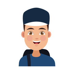 Young man cartoon icon vector illustration graphic design