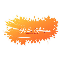 Autumn Background with leaves for shopping sale or promo poster and frame leaflet or web banner. Vector illustration template.