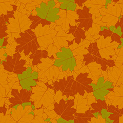 Naklejka na ściany i meble Seamless pattern of colorful maple leaves