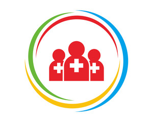 red doctor figure silhouette medical healthcare pharmacy hospital clinic icon image vector