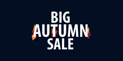 Autumn Background with leaves for shopping sale or promo poster and frame leaflet or web banner. Vector illustration template.