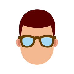 Young man cartoon with sunglasses icon vector illustration graphic design