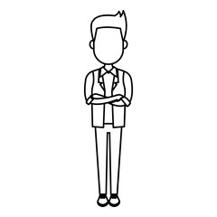 Young man cartoon icon vector illustration graphic design