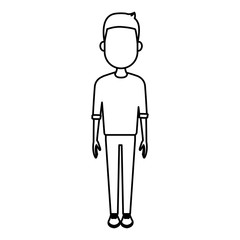 Young man cartoon icon vector illustration graphic design