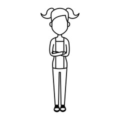 Young woman cartoon icon vector illustration graphic design