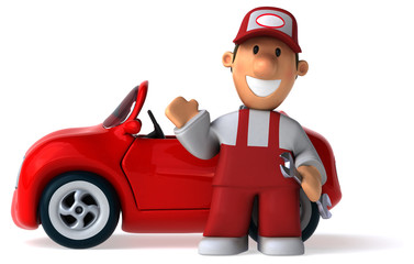 Obraz premium Fun mechanic - 3D Illustration