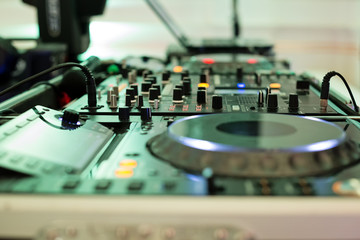 Close-up photo of pro DJ controller