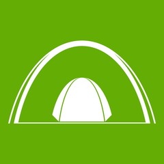 Camping dome tent icon green