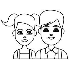 Young couple cartoon icon vector illustration graphic design