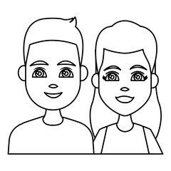 Young couple cartoon icon vector illustration graphic design