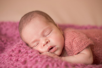 newborn baby girl pink