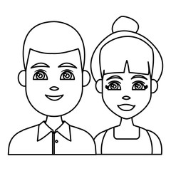 Young couple cartoon icon vector illustration graphic design