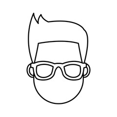 Young man cartoon with sunglasses icon vector illustration graphic design