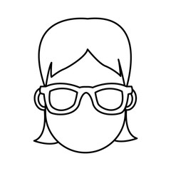 Young woman cartoonwith sunglasses icon vector illustration graphic design
