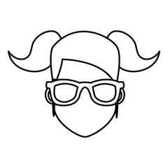 Young woman cartoonwith sunglasses icon vector illustration graphic design