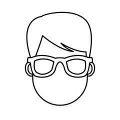 Obraz premium Young man cartoon with sunglasses icon vector illustration graphic design