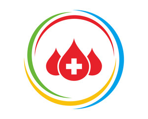 red droplets blood donors medic healthcare clinic  icon image vector