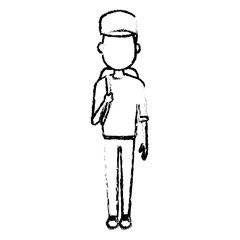 Young man cartoon icon vector illustration graphic design