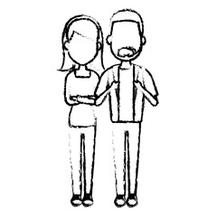 Young couple cartoon icon vector illustration graphic design
