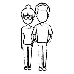 Young couple cartoon icon vector illustration graphic design