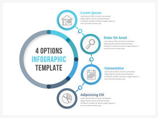 Circle Infographic Template with Four Options