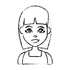 Young woman cartoon icon vector illustration graphic design