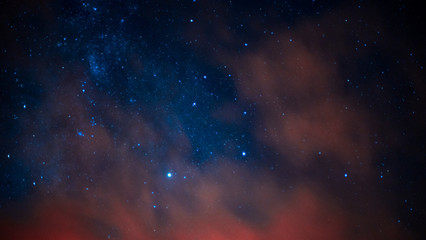 Fototapeta na wymiar Estrellas, vía lactea, planetas, nubes