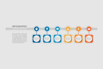 Vector infographic template for diagram, graph, presentation, chart, business concept with 6 options.