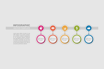 Vector infographic template for diagram, graph, presentation, chart, business concept with 5 options.