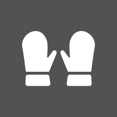 Mittens vector icon on dark background