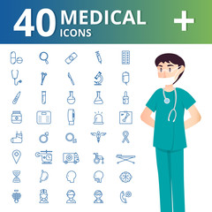 Medical health and healthcare icons and infographic