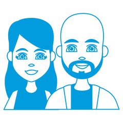 Young couple cartoon icon vector illustration graphic design