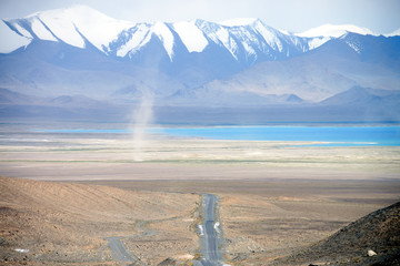 Road to Karakul lake in Badakhshan, M41 Pamir Highway, Tajikistan
