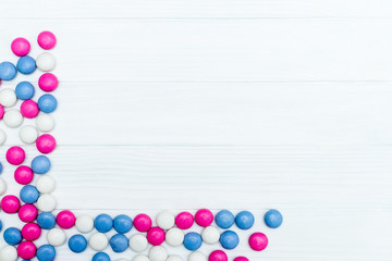 Frame from colorful mint candies