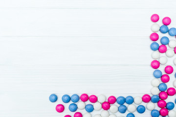 Frame from colorful mint candies