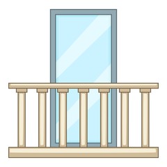 Concrete balcony icon, cartoon style