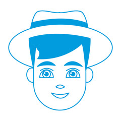 Young man cartoon icon vector illustration graphic design