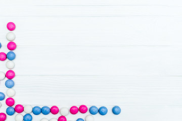 Frame from colorful mint candies